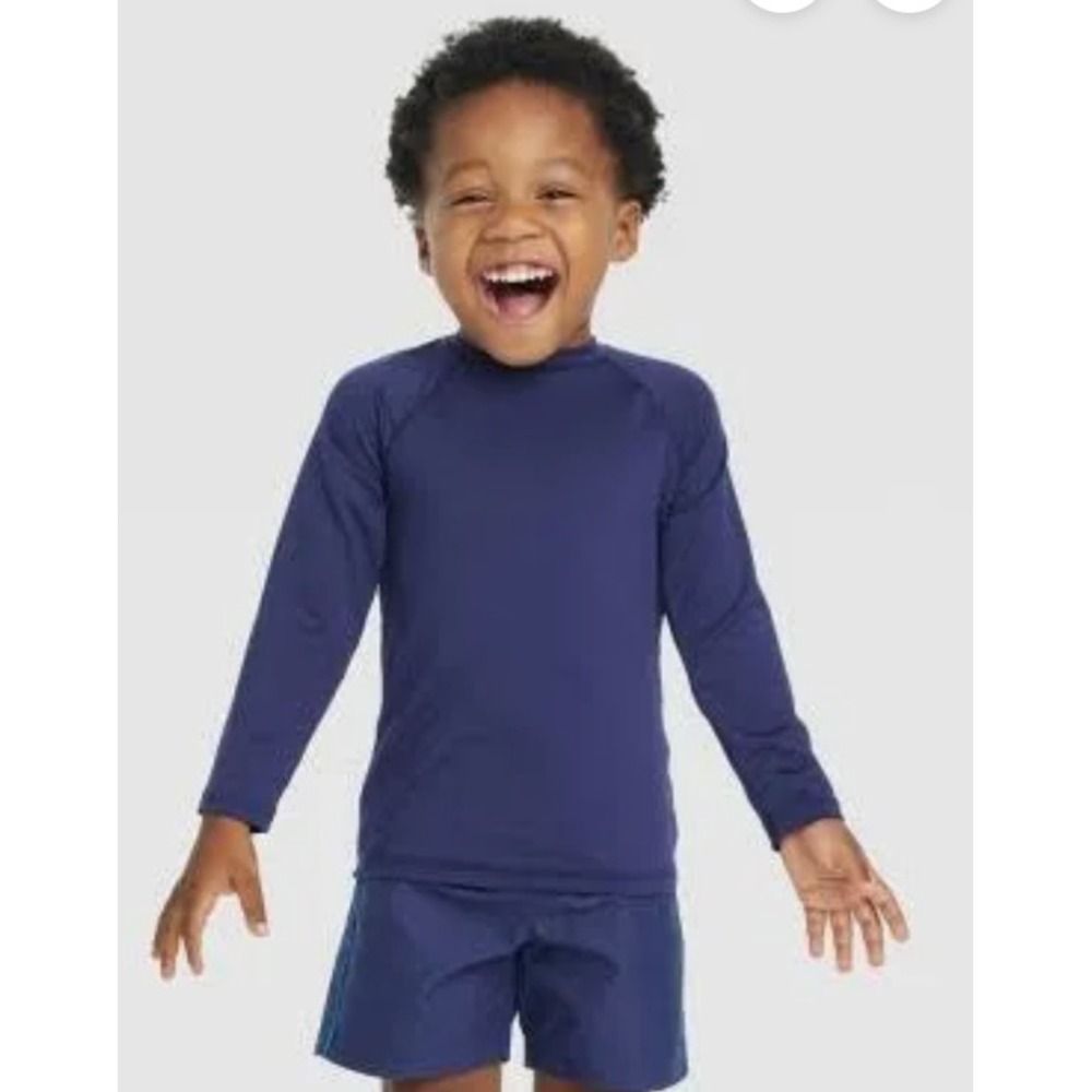 Cat &Jack Navy Blue Rash-guard Swim Shirt Size 12 months